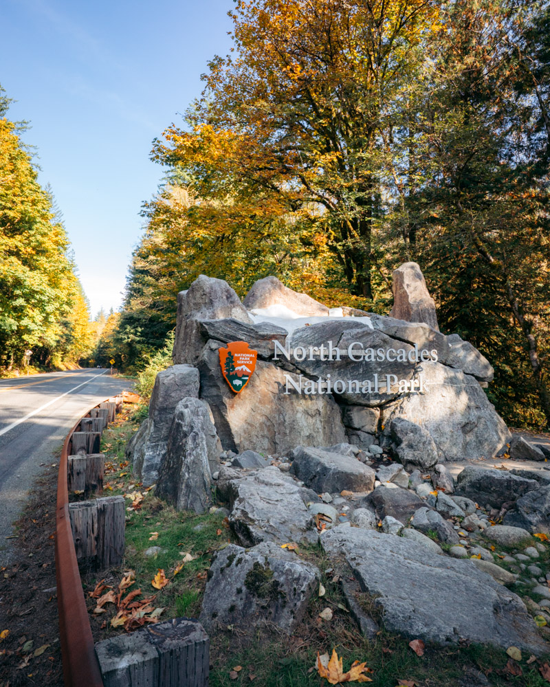 The North Cascades National Park sign